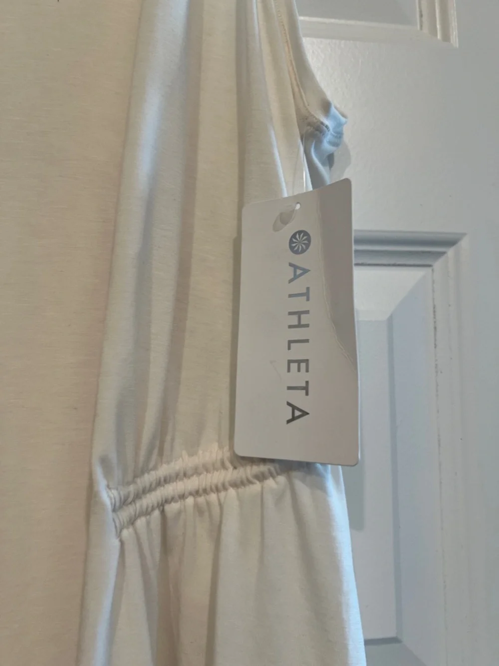 Athleta Ivory Sleeveless Tunic with Gathered Side Detail - Picture 6 of 11